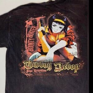 VINTAGE 90s Cowboy Bebop Faye Valentine Tee - OG XL Boxy Baggy Fit - Tag Ripped